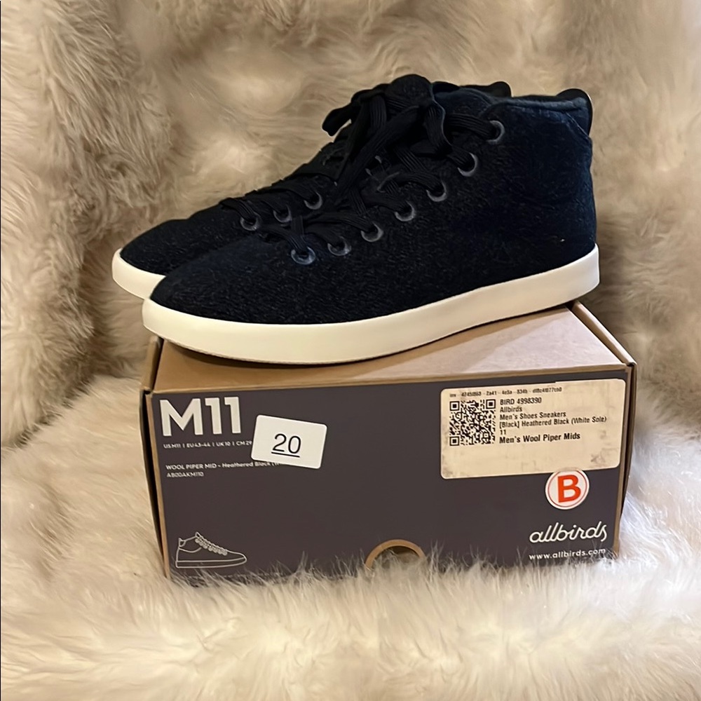 Allbirds Mens Wool - HeatherBlack New in Box Size 11 Men’s Wool Piper Mids